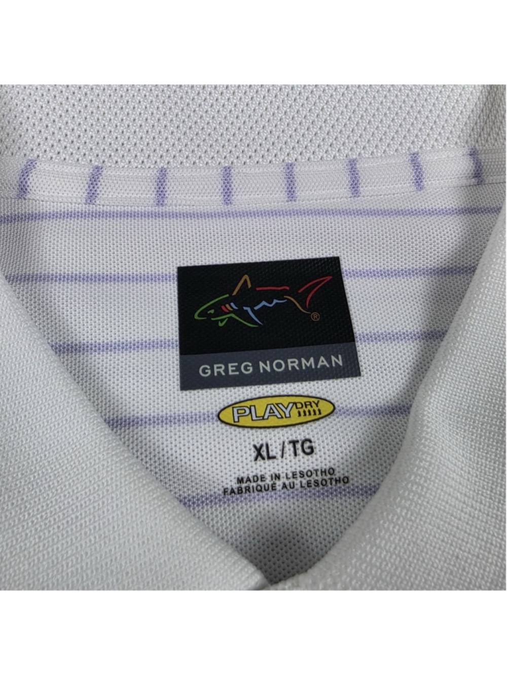 Greg Norman TRUMP NATIONAL DORAL Gray Striped Golf Polo Shirt Mens XL - Picture 5 of 8
